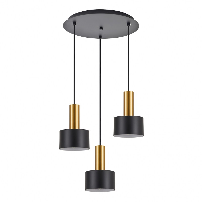 SE21-GM-4-3BL-MS1 ADEPT TUBE Gold Matt Pendant Black Metal Shade+ SE21-GM-4-3BL-MS1 ADEPT TUBE Gold Matt Pendant Black Metal Shade+
