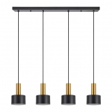 SE21-GM-4-4BL-MS1 ADEPT TUBE Gold Matt Pendant Black Metal Shade+