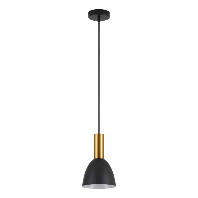 SE21-GM-4-MS2 ADEPT TUBE Gold Matt Pendant Black Metal Shade+