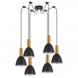 SE21-GM-4-BL6-MS2 ADEPT TUBE Gold Matt Pendant Black Metal Shade+