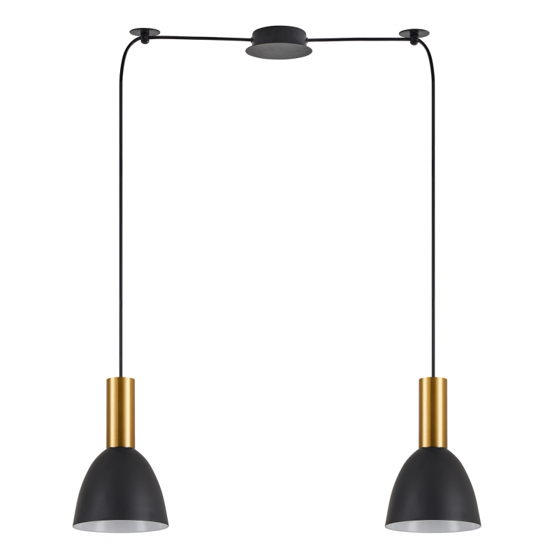 SE21-GM-4-BL2-MS2 ADEPT TUBE Gold Matt Pendant Black Metal Shade+ SE21-GM-4-BL2-MS2 ADEPT TUBE Gold Matt Pendant Black Metal Shade+