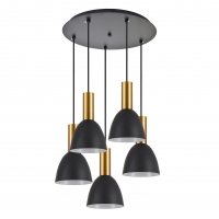 SE21-GM-4-5BL-MS2 ADEPT TUBE Gold Matt Pendant Black Metal Shade+