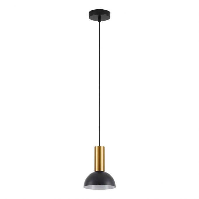 SE21-GM-4-MS3 ADEPT TUBE Gold Matt Pendant Black Metal Shade+