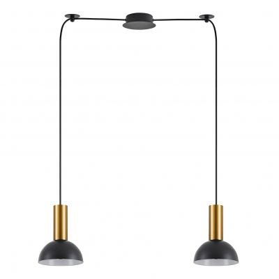 SE21-GM-4-BL2-MS3 ADEPT TUBE Gold Matt Pendant Black Metal Shade+