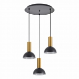 SE21-GM-4-3BL-MS3 ADEPT TUBE Gold Matt Pendant Black Metal Shade+