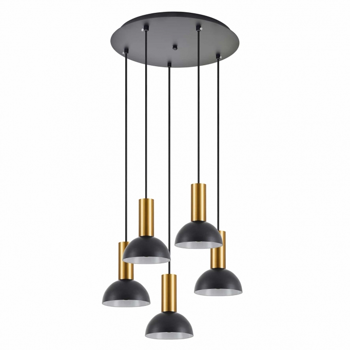 SE21-GM-4-5BL-MS3 ADEPT TUBE Gold Matt Pendant Black Metal Shade+