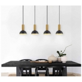 SE21-GM-4-4BL-MS3 ADEPT TUBE Gold Matt Pendant Black Metal Shade+