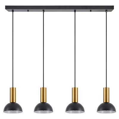 SE21-GM-4-4BL-MS3 ADEPT TUBE Gold Matt Pendant Black Metal Shade+
