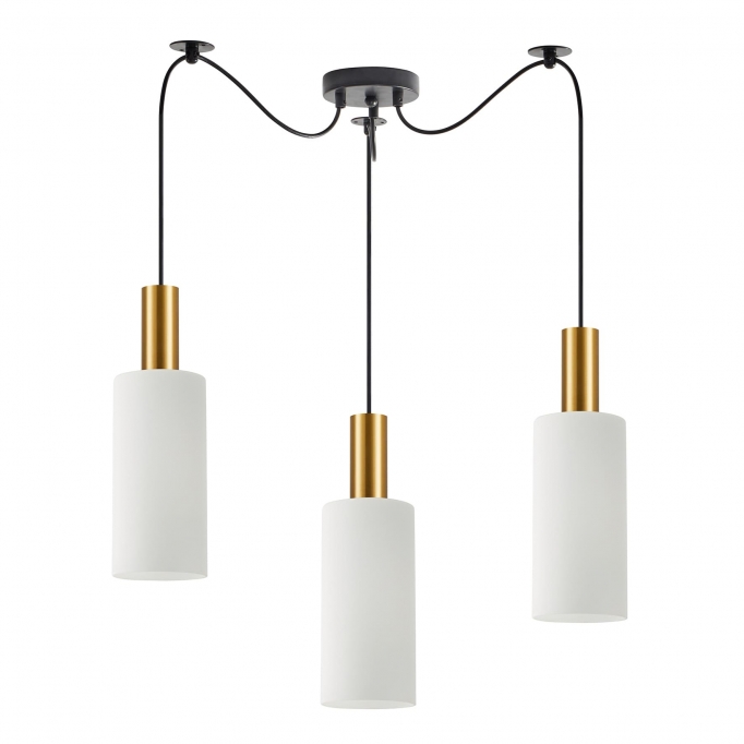 SE21-GM-4-BL3-GL3 ADEPT TUBE Gold Matt Pendant White Glass+