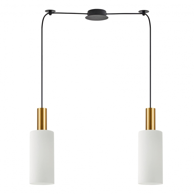 SE21-GM-4-BL2-GL3 ADEPT TUBE Gold Matt Pendant White Glass+