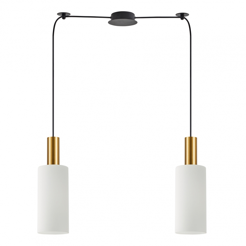 SE21-GM-4-BL2-GL3 ADEPT TUBE Gold Matt Pendant White Glass+ SE21-GM-4-BL2-GL3 ADEPT TUBE Gold Matt Pendant White Glass+