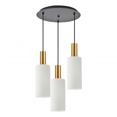 SE21-GM-4-3BL-GL3 ADEPT TUBE Gold Matt Pendant White Glass+
