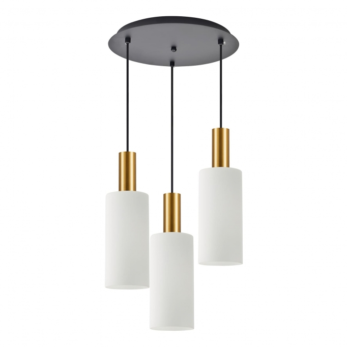 SE21-GM-4-3BL-GL3 ADEPT TUBE Gold Matt Pendant White Glass+