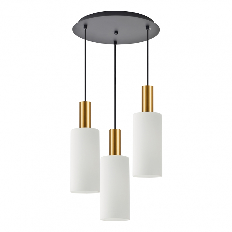 SE21-GM-4-3BL-GL3 ADEPT TUBE Gold Matt Pendant White Glass+ SE21-GM-4-3BL-GL3 ADEPT TUBE Gold Matt Pendant White Glass+