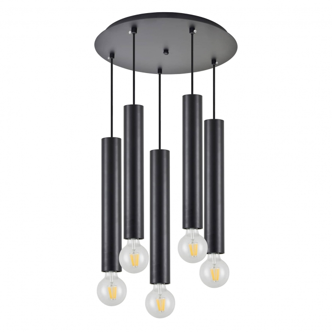 SE21-BL-5-5BL ADEPT TUBE BLACK Black Pendant+