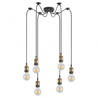 SE21-BR-10-BL6 MAGNUM Bronze Metal Pendant with Black Fabric Cable+ SE21-BR-10-BL6 MAGNUM Bronze Metal Pendant with Black Fabric Cable+