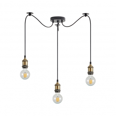 SE21-BR-10-BL3 MAGNUM Bronze Metal Pendant with Black Fabric Cable+ SE21-BR-10-BL3 MAGNUM Bronze Metal Pendant with Black Fabric Cable+