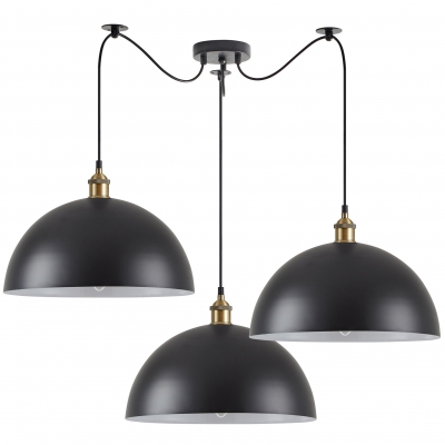 SE21-BR-10-BL3-MS40 MAGNUM Bronze Metal Pendant Black Shade with Black Fabric Cable+ SE21-BR-10-BL3-MS40 MAGNUM Bronze Metal Pendant Black Shade with Black Fabric Cable+