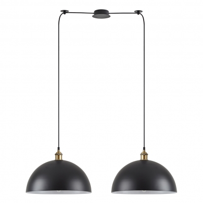 SE21-BR-10-BL2-MS40 MAGNUM Bronze Metal Pendant Black Shade with Black Fabric Cable+ SE21-BR-10-BL2-MS40 MAGNUM Bronze Metal Pendant Black Shade with Black Fabric Cable+