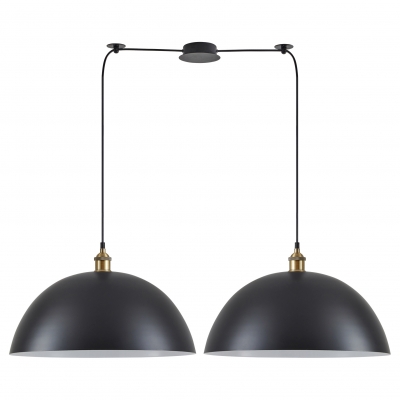 SE21-BR-10-BL2-MS50 MAGNUM Bronze Metal Pendant Black Shade with Black Fabric Cable+ SE21-BR-10-BL2-MS50 MAGNUM Bronze Metal Pendant Black Shade with Black Fabric Cable+