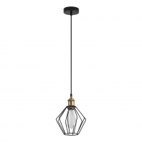 SE21-BR-10-GR1 MAGNUM Bronze Metal Pendant Black Metal Grid with Black Fabric Cable+ SE21-BR-10-GR1 MAGNUM Bronze Metal Pendant Black Metal Grid with Black Fabric Cable+