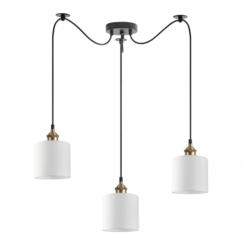 SE21-BR-10-BL3-SH1 MAGNUM BRONZE White Shade Pendant+