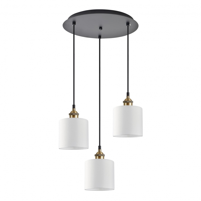 SE21-BR-10-3BL-SH1  MAGNUM BRONZE White Shade Pendant+