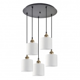 SE21-BR-10-5BL-SH1 MAGNUM BRONZE White Shade Pendant+