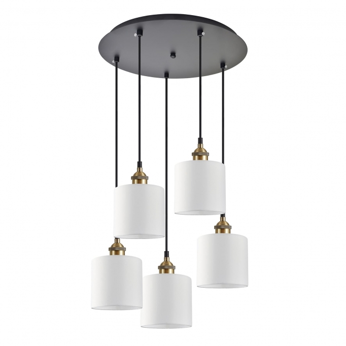 SE21-BR-10-5BL-SH1 MAGNUM BRONZE White Shade Pendant+