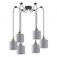 SE21-BR-10-BL6-SH2 MAGNUM BRONZE Grey Shade Pendant+ SE21-BR-10-BL6-SH2 MAGNUM BRONZE Grey Shade Pendant+