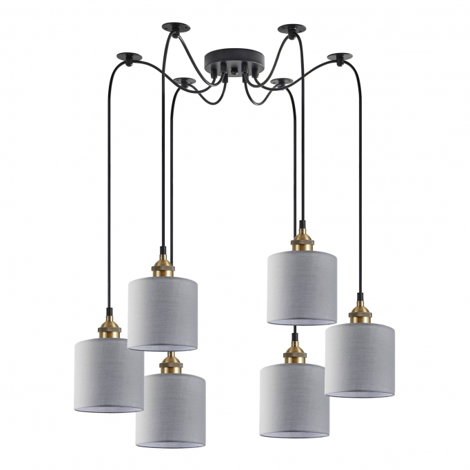 SE21-BR-10-BL6-SH2  MAGNUM BRONZE Grey Shade Pendant+