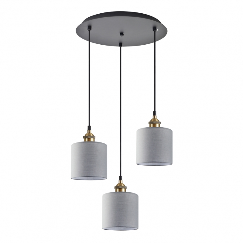 SE21-BR-10-3BL-SH2  MAGNUM BRONZE Grey Shade Pendant+