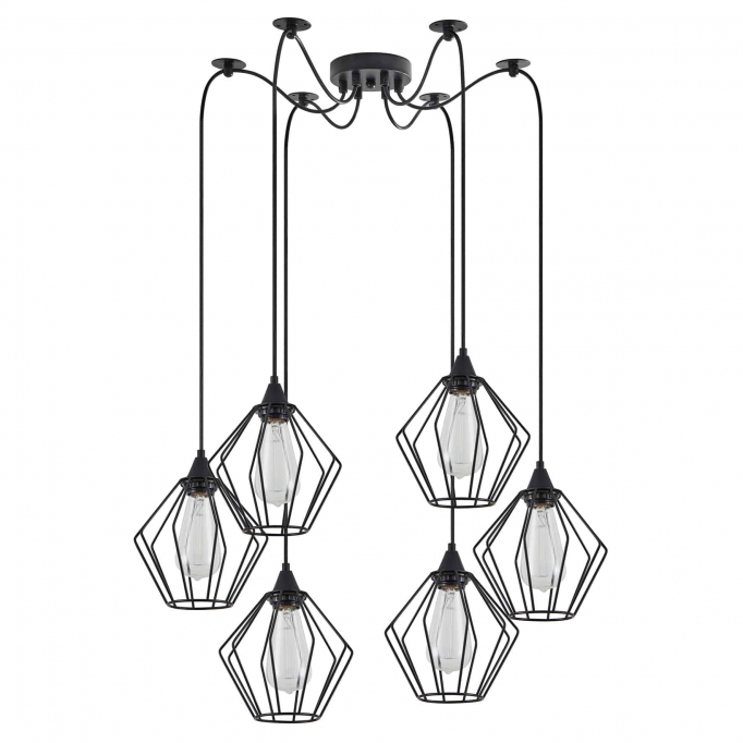 SE21-BL-B10-BL6-GR1 ADEPT PENDANT Black Metal Grid Pendant+