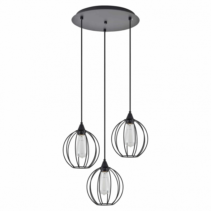 SE21-BL-B10-3BL-GR2 ADEPT PENDANT Black Metal Grid Pendant+