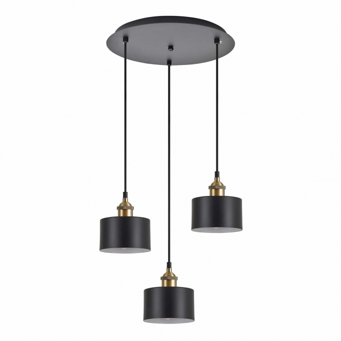 SE21-BR-10-3BL-MS1 MAGNUM BRONZE Black Metal Shade Pendant+