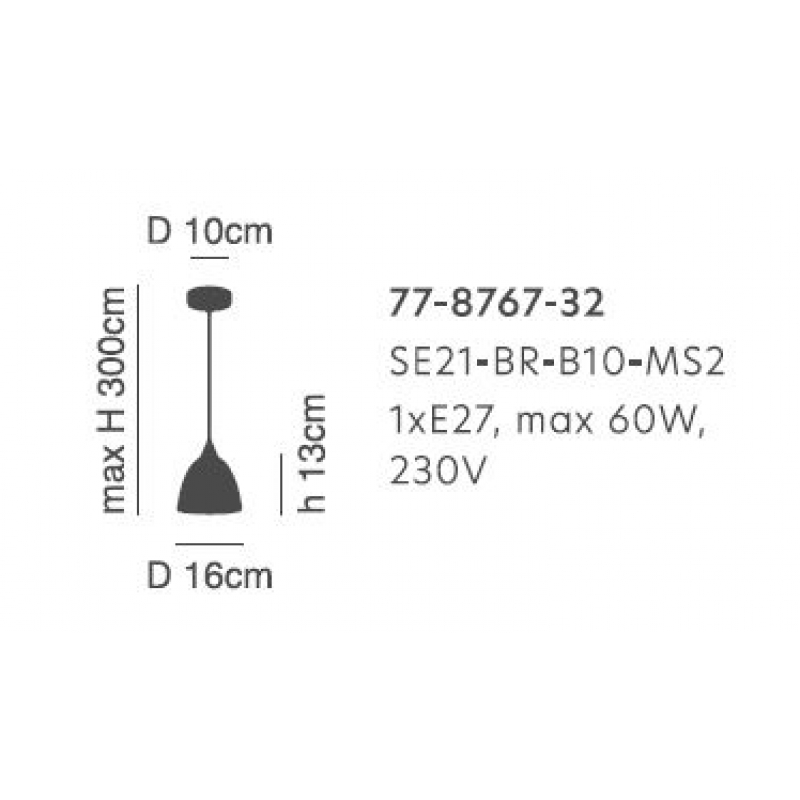 SE21-BR-10-MS2 MAGNUM BRONZE Black Metal Shade Pendant+