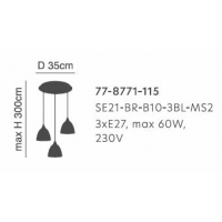 SE21-BR-10-3BL-MS2 MAGNUM BRONZE Black Metal Shade Pendant+ SE21-BR-10-3BL-MS2 MAGNUM BRONZE Black Metal Shade Pendant+