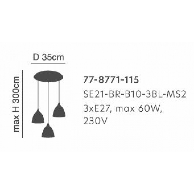SE21-BR-10-3BL-MS2 MAGNUM BRONZE Black Metal Shade Pendant+ SE21-BR-10-3BL-MS2 MAGNUM BRONZE Black Metal Shade Pendant+