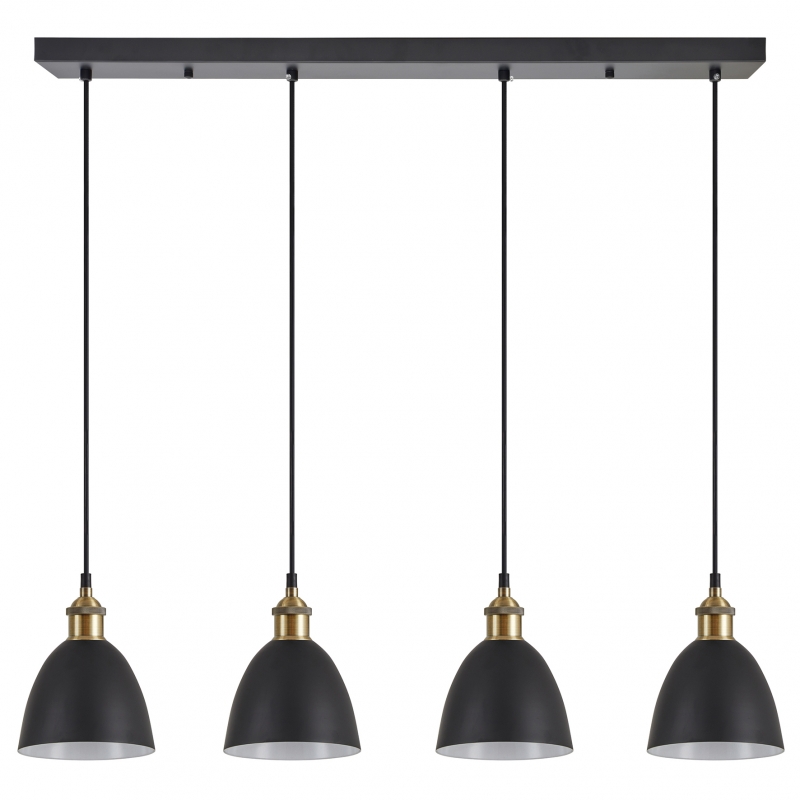 SE21-BR-10-4BL-MS2 MAGNUM BRONZE Black Metal Shade Pendant+