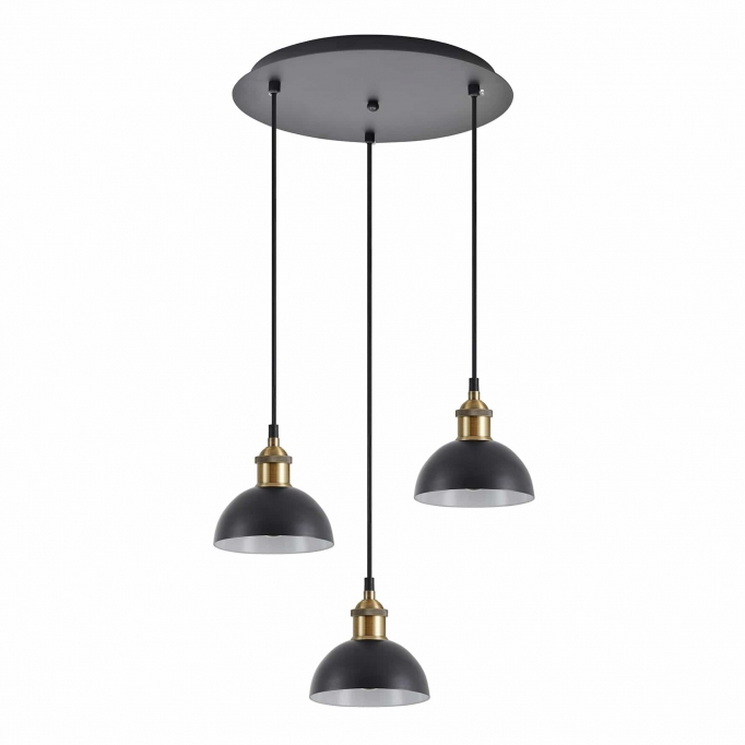 SE21-BR-10-3BL-MS3 MAGNUM BRONZE Black Metal Shade Pendant+