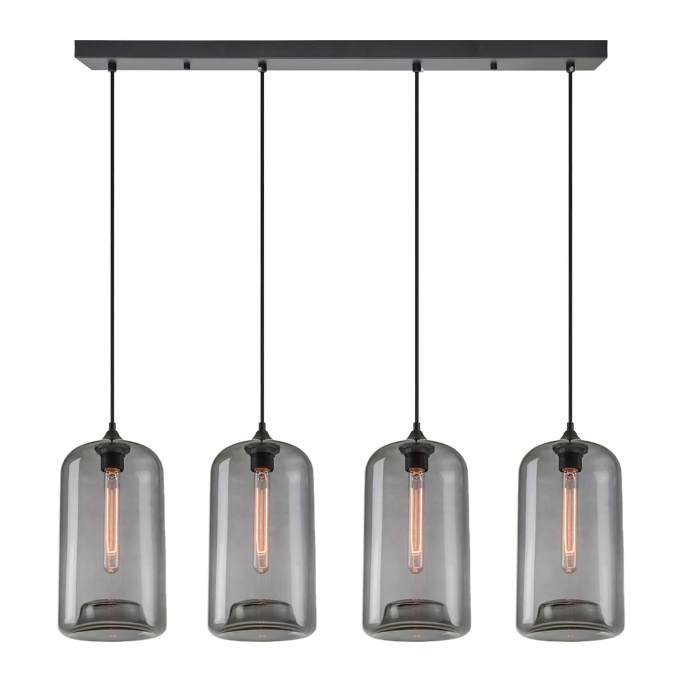 SE21-SM-19-30-4BL+ FEINT Smoked Glass Pendant+