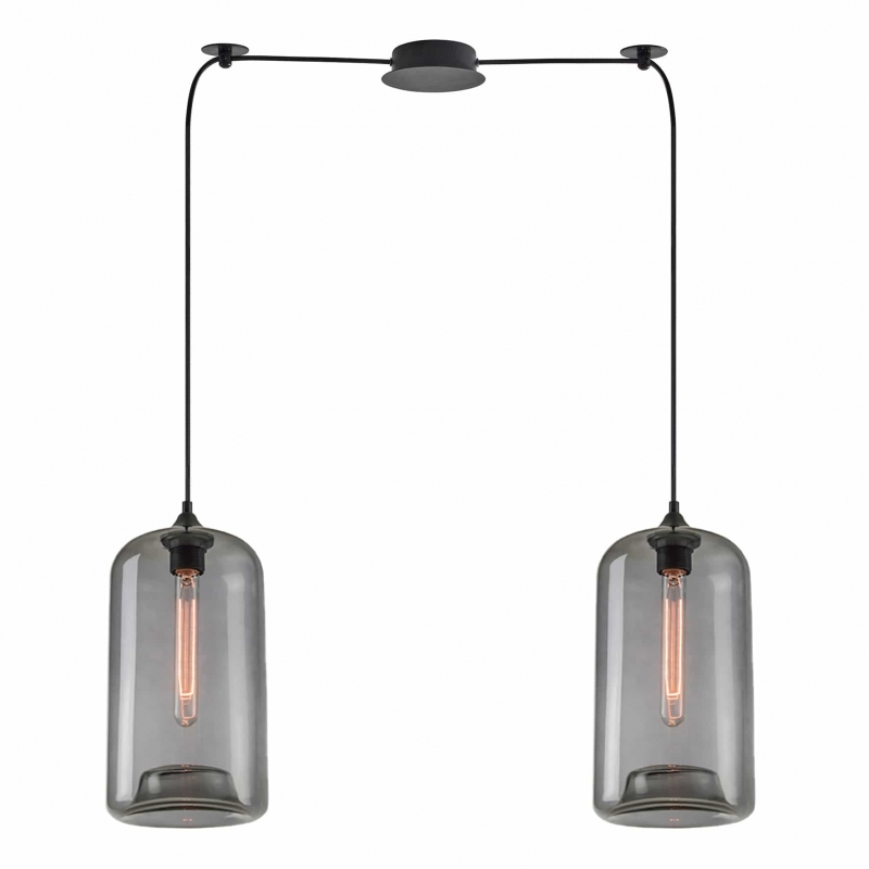 SE21-SM-19-30-BL2+ FEINT Smoked Glass Pendant+