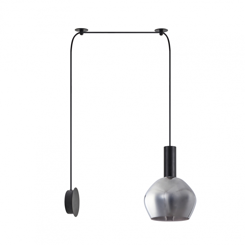 SE21-BL-4-NM1W-GL2 ADEPT TUBE Black Matt Wall Lamp Smoked Glass+ SE21-BL-4-NM1W-GL2 ADEPT TUBE Black Matt Wall Lamp Smoked Glass+