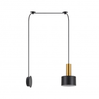 SE21-GM-4-NM1W-MS1 ADEPT TUBE Gold Matt Wall Lamp Black Metal Shade+ SE21-GM-4-NM1W-MS1 ADEPT TUBE Gold Matt Wall Lamp Black Metal Shade+
