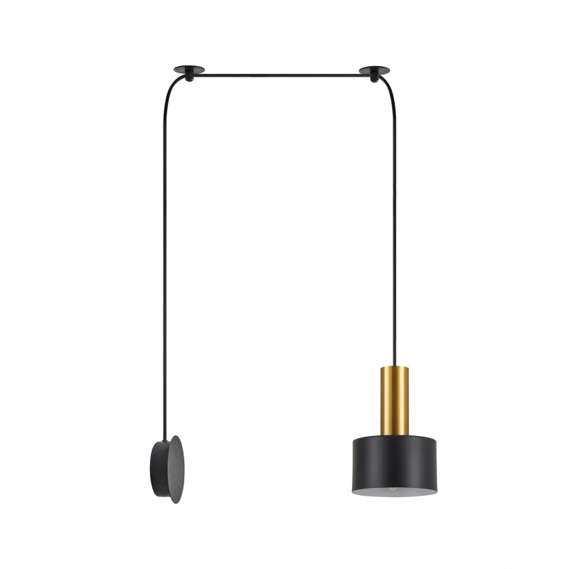 SE21-GM-4-NM1W-MS1 ADEPT TUBE Gold Matt Wall Lamp Black Metal Shade+ SE21-GM-4-NM1W-MS1 ADEPT TUBE Gold Matt Wall Lamp Black Metal Shade+