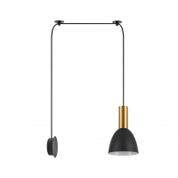 SE21-GM-4-NM1W-MS2 ADEPT TUBE Gold Matt Wall Lamp Black Metal Shade+ SE21-GM-4-NM1W-MS2 ADEPT TUBE Gold Matt Wall Lamp Black Metal Shade+
