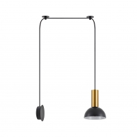 SE21-GM-4-NM1W-MS3 ADEPT TUBE Gold Matt Wall Lamp Black Metal Shade+ SE21-GM-4-NM1W-MS3 ADEPT TUBE Gold Matt Wall Lamp Black Metal Shade+