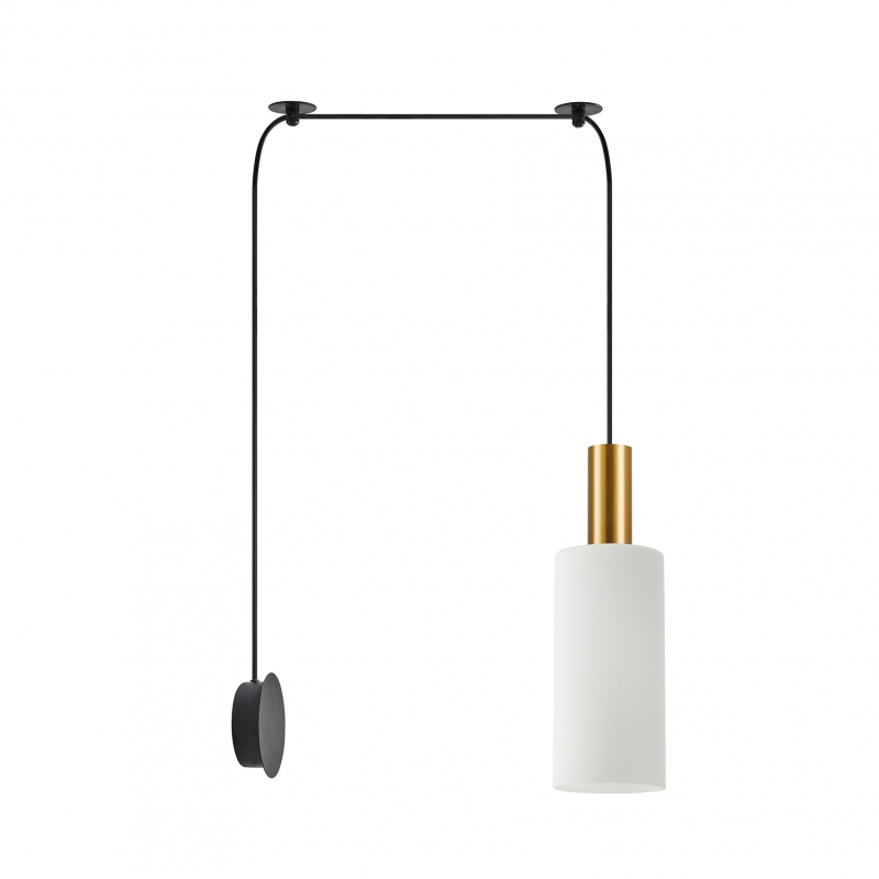SE21-GM-4-NM1W-GL3 ADEPT TUBE Gold Matt Wall Lamp White Glass+ SE21-GM-4-NM1W-GL3 ADEPT TUBE Gold Matt Wall Lamp White Glass+