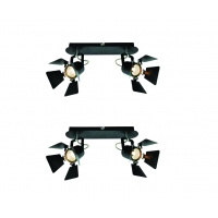 GU12015A-2B (x2) Mystik Packet Metal black ceiling lamp with rotating heads+ GU12015A-2B (x2) Mystik Packet Metal black ceiling lamp with rotating heads+