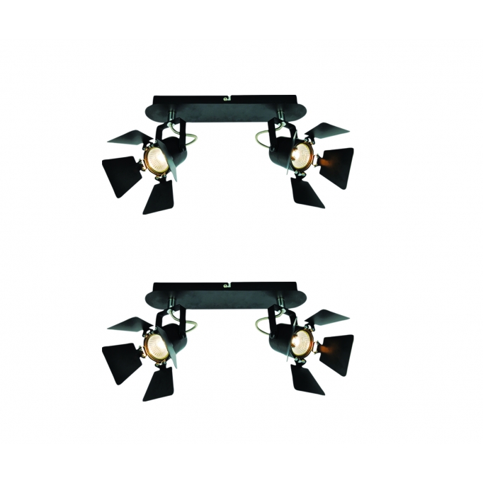 GU12015A-2B (x2) Mystik Packet Metal black ceiling lamp with rotating heads+